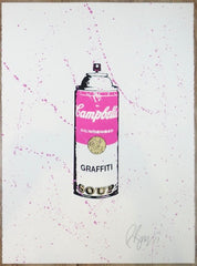 2011 Graffiti Soup Pink - Hand Finished Silkscreen Art Print by Rene Gagnon