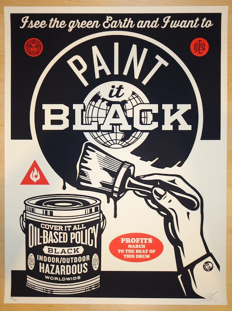 2014 Paint It Black Brush - Art Print by Shepard Fairey