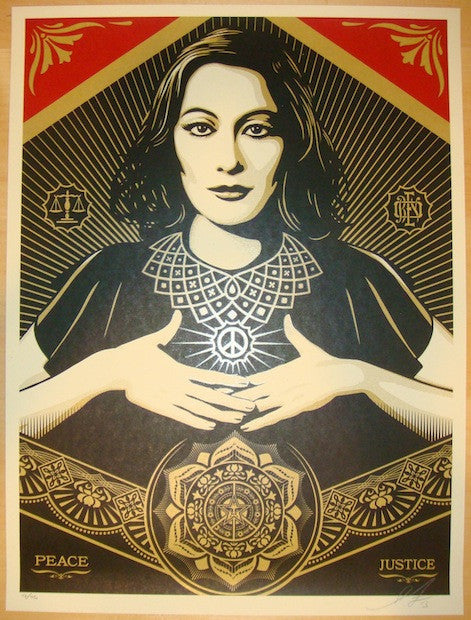 2013 Peace & Justice Woman - Art Print by Shepard Fairey
