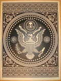 2007 Presidential Seal - Black Art Print by Shepard Fairey
