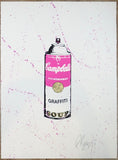 2011 Graffiti Soup Pink - Hand Finished Silkscreen Art Print by Rene Gagnon
