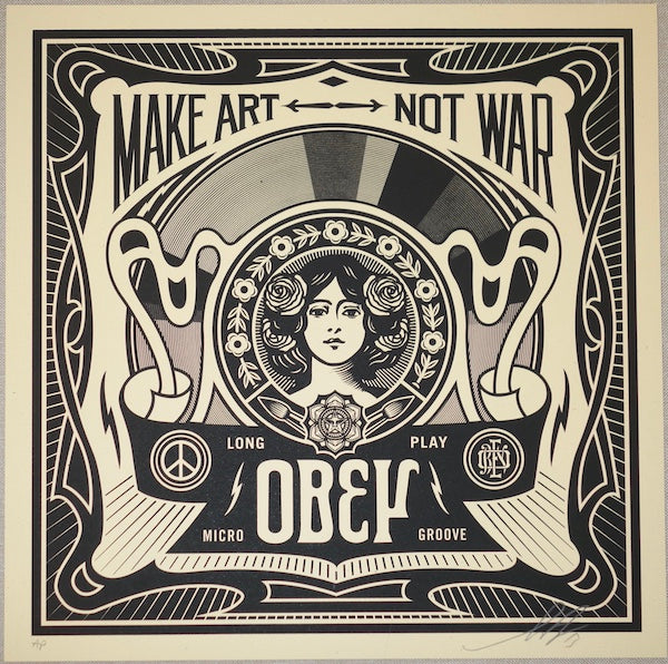 2014 Make Art Not War - Silkscreen Art Print by Shepard Fairey