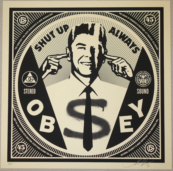 2014 Shut Up Always - Silkscreen Art Print by Shepard Fairey