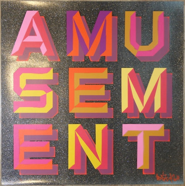 2014 Amusement - Black Glitter Silkscreen Art Print by Ben Eine