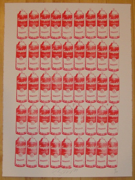 2009 Graffiti Soup - Red Ink Stamp Art Print by Rene Gagnon
