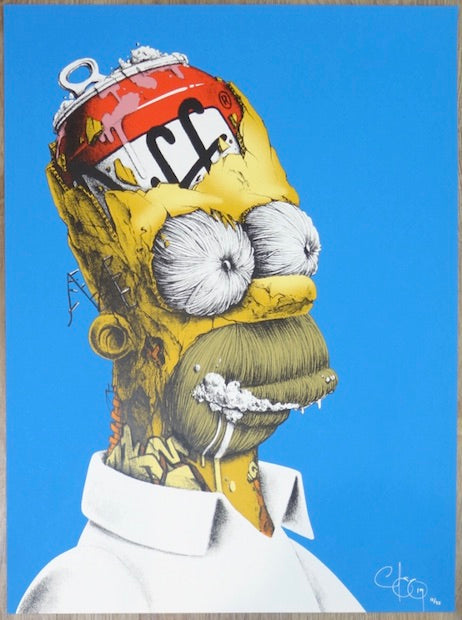 2013 D'oh! - Blue Silkscreen Art Print by PEZ (Pierre Yves Riveau)