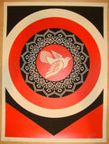 2011 Obey Dove - Red Silkscreen Art Print by Shepard Fairey