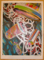 2010 Falling Cans #4 - Mixed Media Art Print by Ian Millard