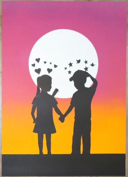 2009 Love Hurts - Stencil Art Print by Fake