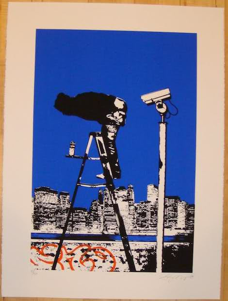 2008 Moon Over Manhattan - Silkscreen Art Print by Rene Gagnon