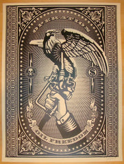 2007 Operation Oil Freedom - Silver Art Print by Shepard Fairey