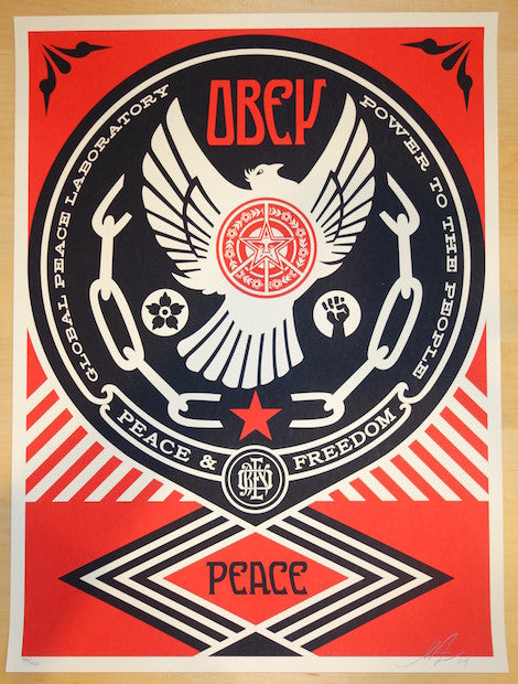 2014 Peace & Freedom Dove - Silkscreen Art Print by Shepard Fairey