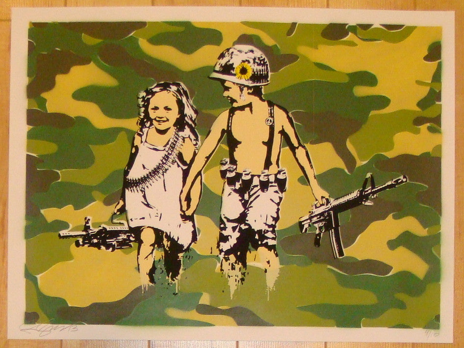 2013 Play Date - Camouflage Silkscreen Art Print by Rene Gagnon