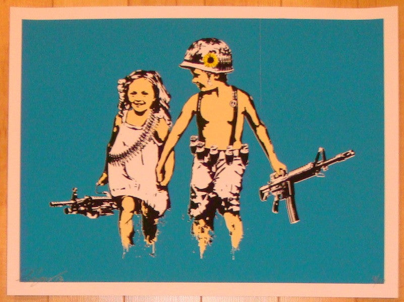 2013 Play Date - Teal Silkscreen Art Print by Rene Gagnon
