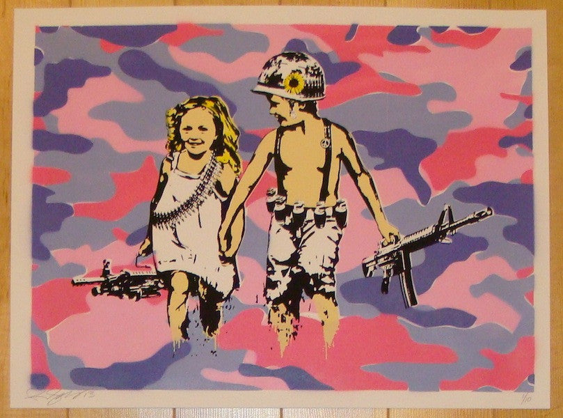 2013 Play Date - Pink Camo Silkscreen Art Print by Rene Gagnon