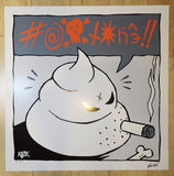 2005 Plop - White Silkscreen Art Print by Frank Kozik