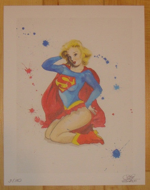 2012 Supergirl Pinup - Giclee Art Print by Lora Zombie