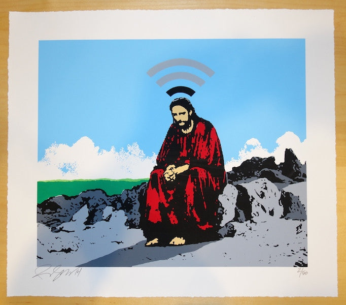 2014 WIFI Jesus - Silkscreen Art Print by Rene Gagnon